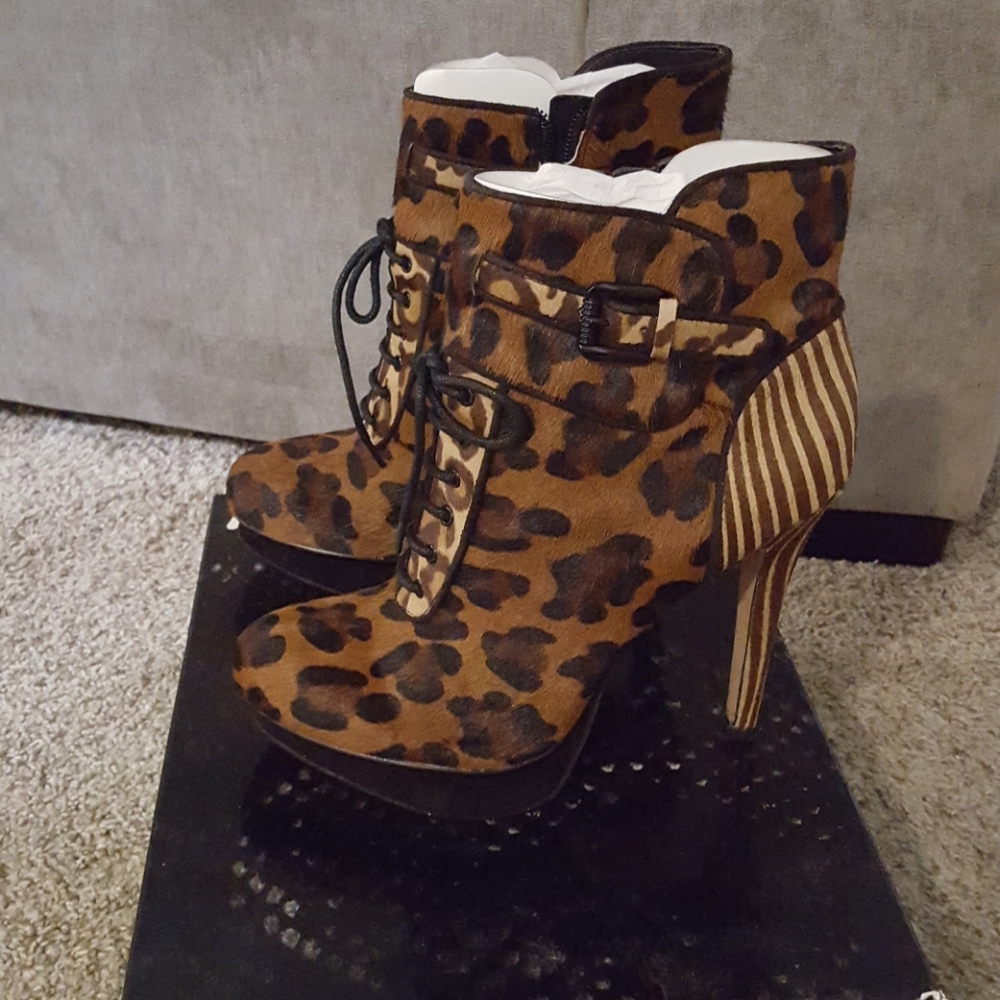Sam Edelman animal print ankle booties